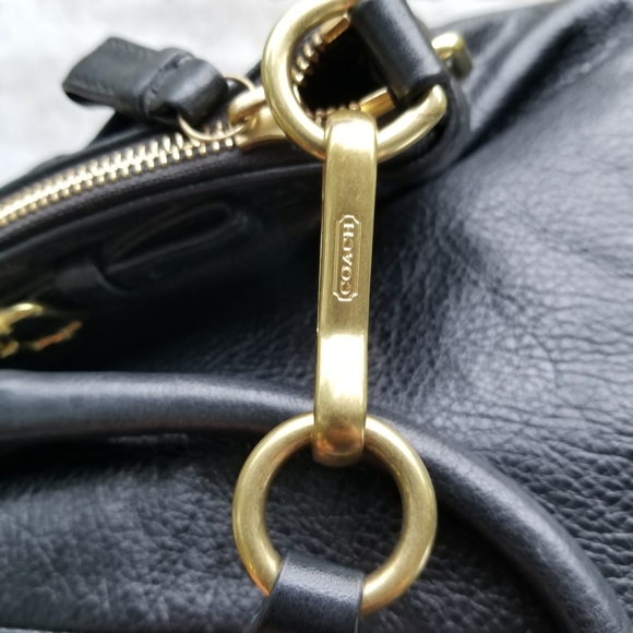 COACH Madison Lindsey Black Leather Satchel Crossbody Purse Handbag 18641 - Picture 11 of 12